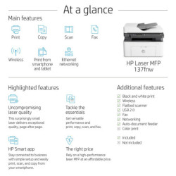 IMPRESORA LASER MFP 137FNW - HP