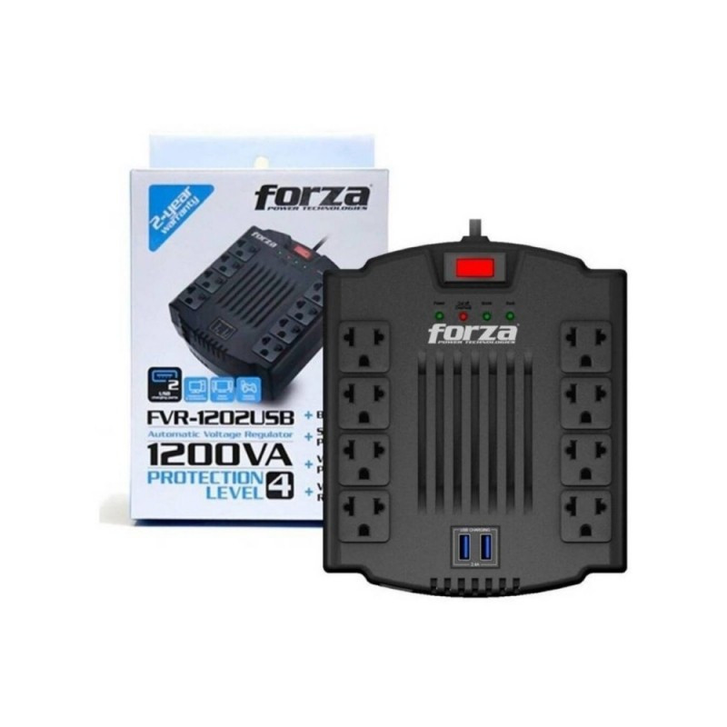 Estabilizador Forza FVR-1202USB-A Reg 1200VA/600W