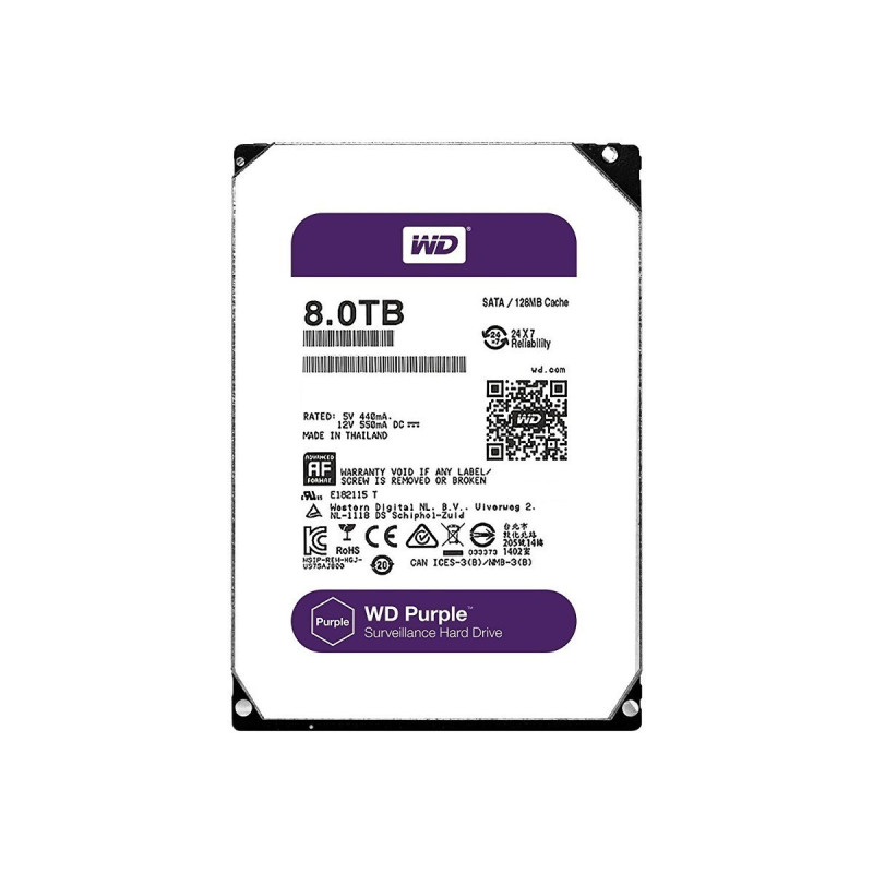 DISCO DURO WESTERN DIGITAL 3.5" PURPLE 8TB SATA 6GB/S 256M WD