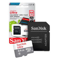Memoria Micro Sd 64gb Clase 10 Sandisk 80mbs