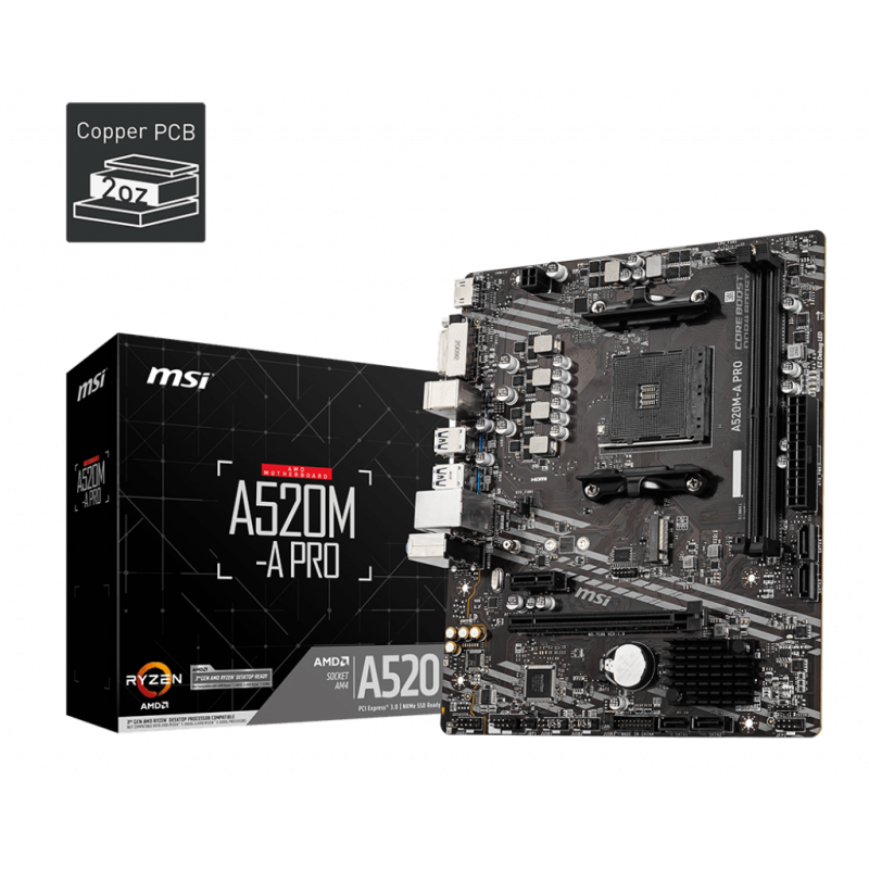 MOTHERBOARD MSI A520M-A PRO