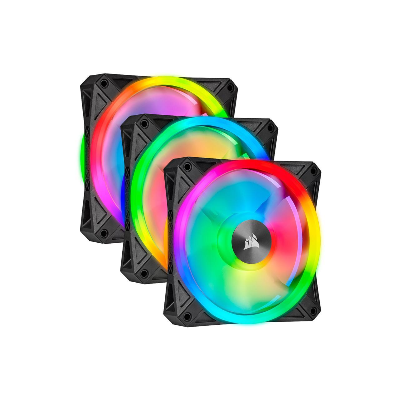 FAN COOLER CORSAIR ICUE QL120 RGB 120MM PWM PACK X3 W/LIGHTING NODE CORE