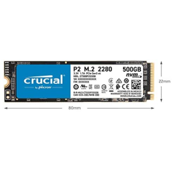 DISCO SSD CRUCIAL 500GB P2 M.2 2280 NVME 2300MB/S PCIE