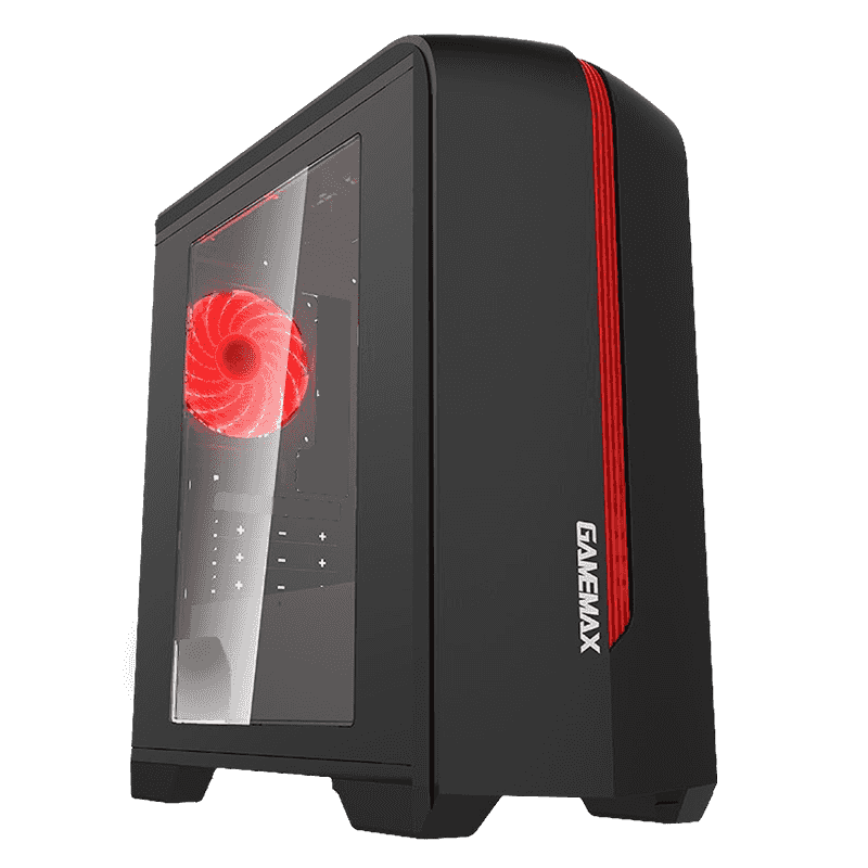 GABINETE GAMEMAX H601 BR (NEGRO / ROJO)