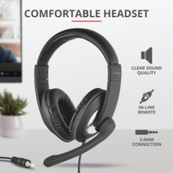 Combo 4 en 1  Trust Qoby. Teclado Mouse Auricular Web Cam