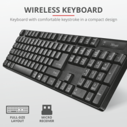 Combo 4 en 1  Trust Qoby. Teclado Mouse Auricular Web Cam