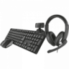 Combo 4 en 1  Trust Qoby. Teclado Mouse Auricular Web Cam