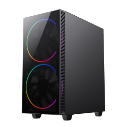 GABINETE GAMEMAX GAMER BLACK HOLE 2* FAN ARGB ATX