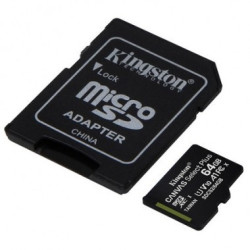 TARJETA MICRO SDXC 64GB CANVAS SELECT PLUS C/ADAPTADOR KINGSTON
