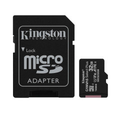 Tarjeta MicroSD KINGSTON 32GB c/Adap Clase 10 UHS-I (U1) 100MB/s Canvas Plus...
