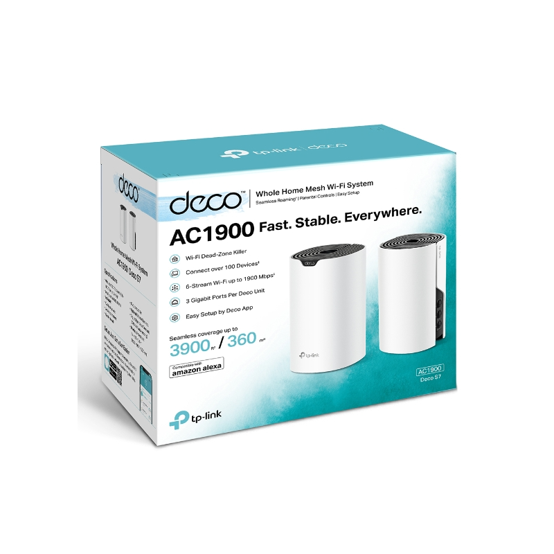 DECO S7 PACK DE 2 MESH TP LINK AC1900 GIGA WIFI SYSTEM