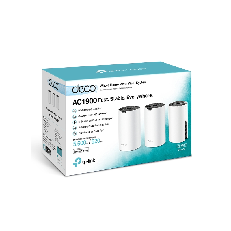 DECO S7 PACK DE 3 MESH TP LINK AC1900 GIGA WIFI SYSTEM