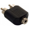 ADAPTADOR 2 RCA MACHO A 1 MINIPLUG HEMBRA