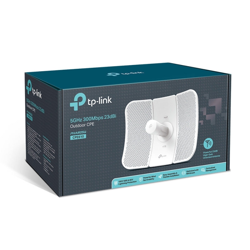 Antena CPE610 de Exterior 5GHz 300Mbps 23dBi Tp link