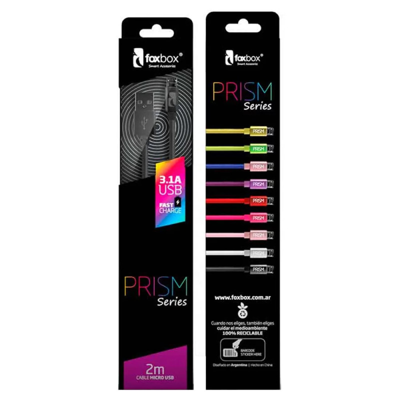 CABLE PRISM USB FOXBOX 2M NEGRO