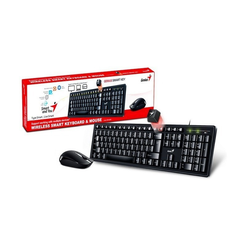 TECLADO+MOUSE GENIUS WIRELESS KM-8200 SMART BLACK
