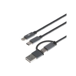 CABLE XTECH MULTIFUNCIONAL CARGA 5 EN 1 USB A C A MICRO USB LIGHTMING O TIPO...