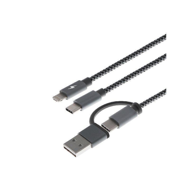 CABLE XTECH MULTIFUNCIONAL CARGA 5 EN 1 USB A C A MICRO USB LIGHTMING O TIPO C XTC-560