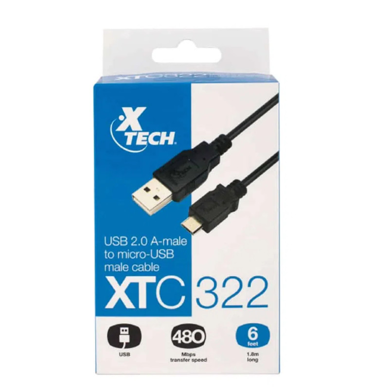 CABLE USB 2.0 X-TECH MACHO A / A MICRO USB MACHO XTC-322