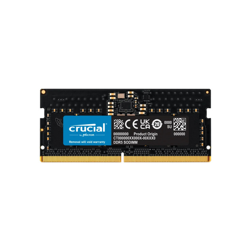 Memoria Ram PARA NOTEBOOK SODIMM CRUCIAL CT 8GB DDR5 4800MHz CL40 1.10V Single Negro