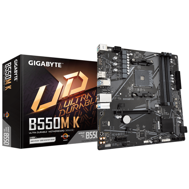 Motherboard GIGABYTE B550M K DDR4 AM4 (Serie 3000/4000/5000