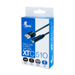 CABLE USB X-TECH C/CONECTOR TIPO-C A USB A MACHO XTC-510