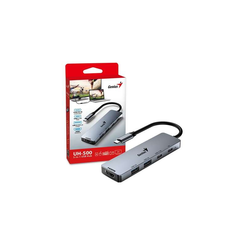 HUB USB GENIUS UH-500 USB-C A USBX2/ 1XHDMI/ 1XUSBC