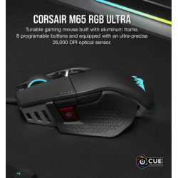 MOUSE CORSAIR M65 RGB ULTRA ALUMINIO FPS BLACK