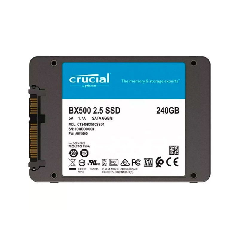 DISCO SSD 240GB CRUCIAL BX500 SATA 3 PC NOTEBOOK