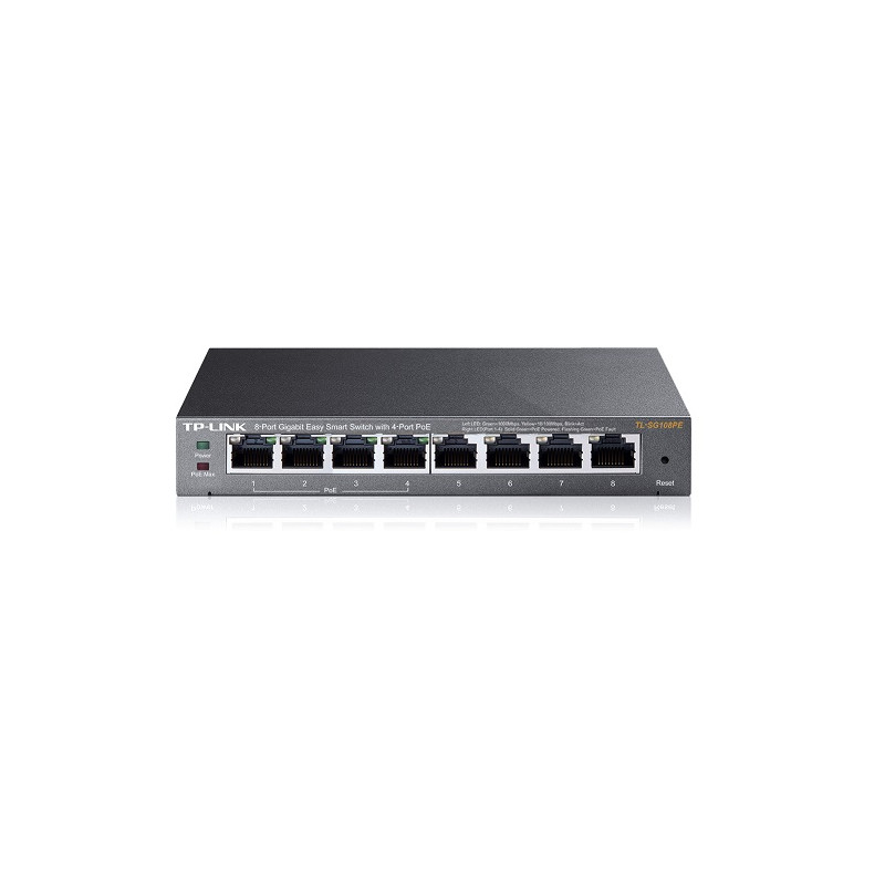 SWITCH GIGABIT 8P SMART 4P POE TP-LINK TL-SG108PE