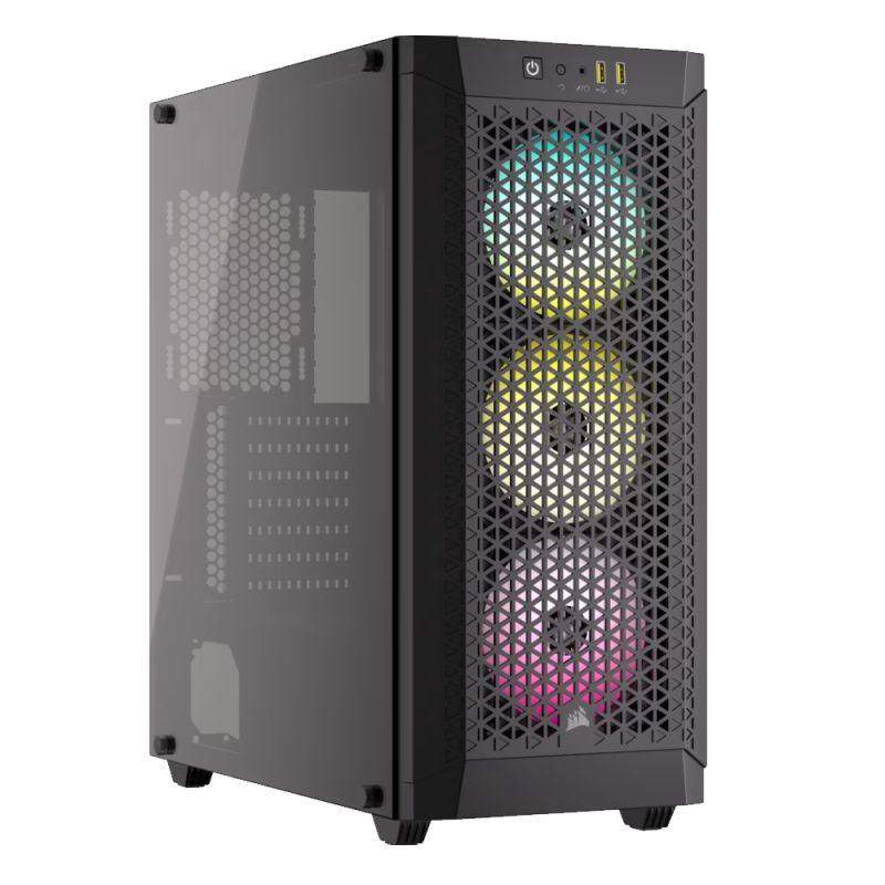 GABINETE CORSAIR 480T RGB AIRFLOW TG MID TOWER BLACK