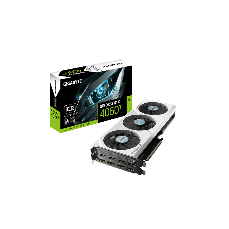 Placa de Video GIGABYTE GEFORCE RTX 4060 TI EAGLE OC ICE 8G WHITE