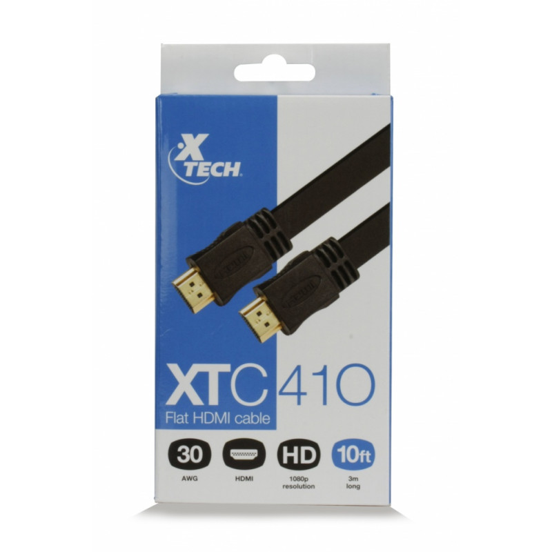 CABLE HDMI PLANO X-TECH C/CONECTOR MACHO A MACHO 3M XTC-410