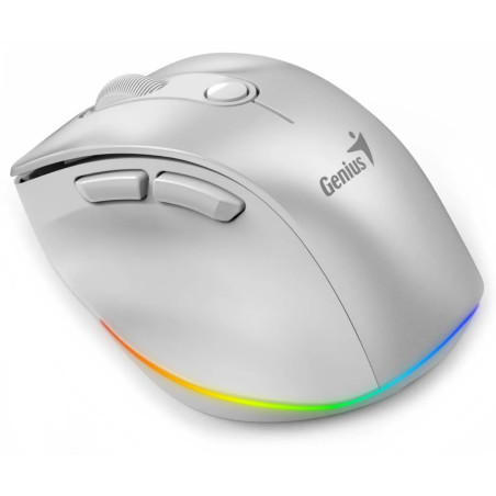 MOUSE GENIUS ERGO 9000S PRO 2.4GHZ+BT PEARL WHITE - vista 3
