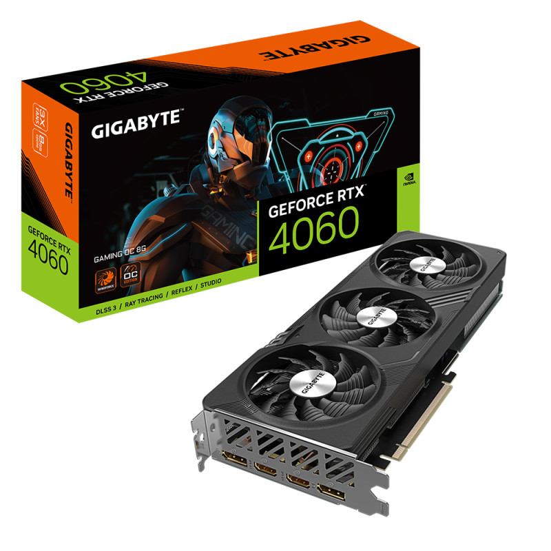 Placa de Video 8GB RTX 4060 GIGABYTE GAMING OC 8GB