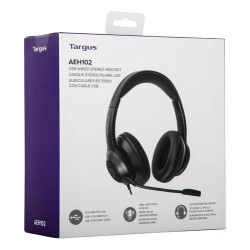 AURICULARES CON CABLE TARGUS AEH102TT ESTEREO USB-A NEGRO