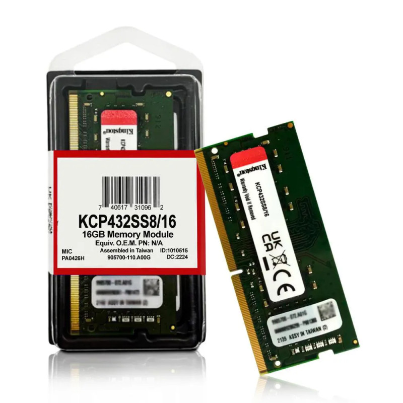Memoria RAM Kingston KCP432SS8/16 DDR4 3200MHz 16GB Non-ECC CL22 SO-DIMM