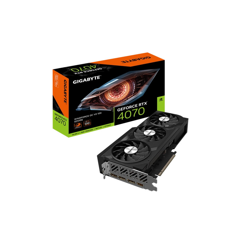 Placa de Video Gigabyte Nvidia Geforce RTX 4070 Windforce OC V2 12GB GDDR6X