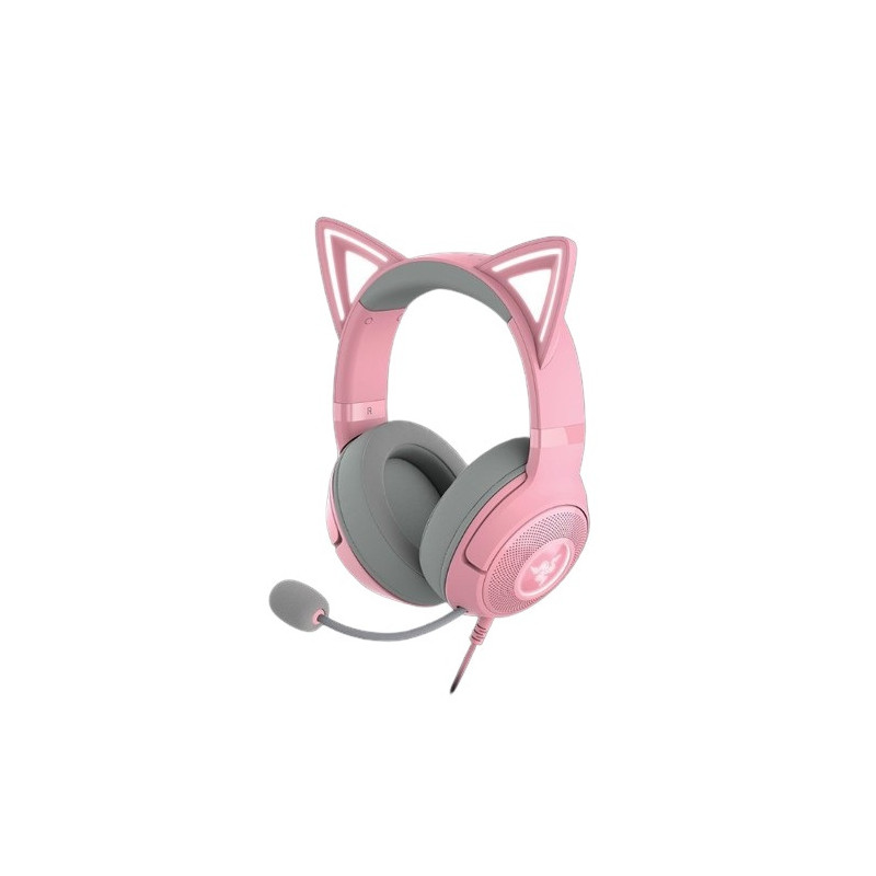 Auricular Razer Kraken Kitty V2 USB w/RGB Chroma Kitty Ears Quartz Edition