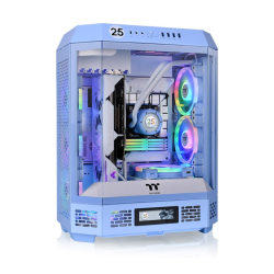 Gabinete TT The Tower 600 Mid-Tower TG x3 Fan x2 Hydrangea Blue