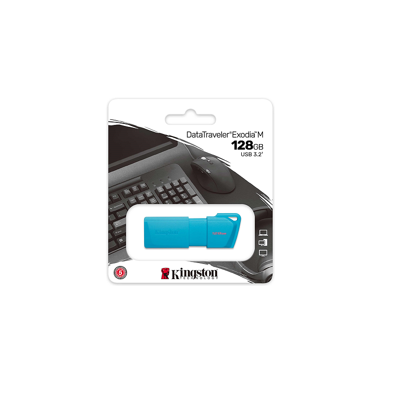 Pen Drive KINGSTON 128GB USB 3.2 DTXM NEON (Aqua Blue)