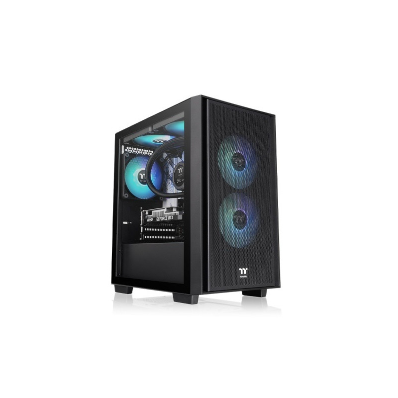 Gabinete thermaltake H16 Micro Tower TG Fan ARGB x3 Black c/Fuente 650W 80 Plus Bronze