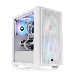 Gabinete thermaltake H16 Micro Tower TG Fan ARGB x3 Snow White c/Fuente 650W...