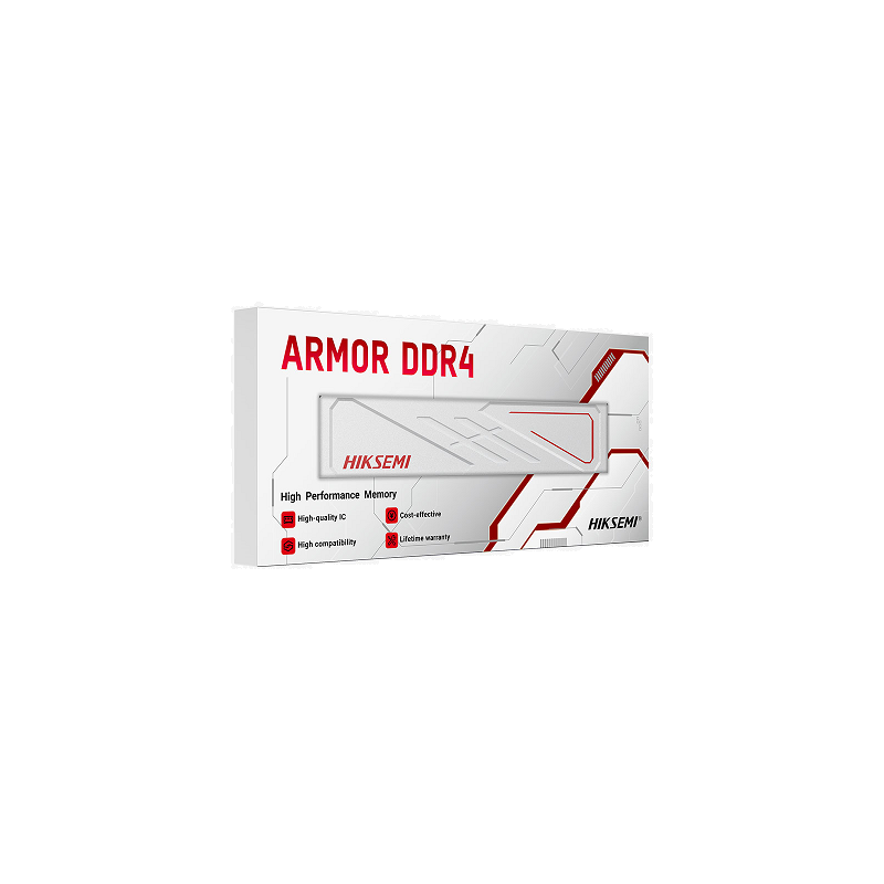 Memoria pc DDR4 HIKSEMI 8Gb 3200 Mhz Armor c/disipador White