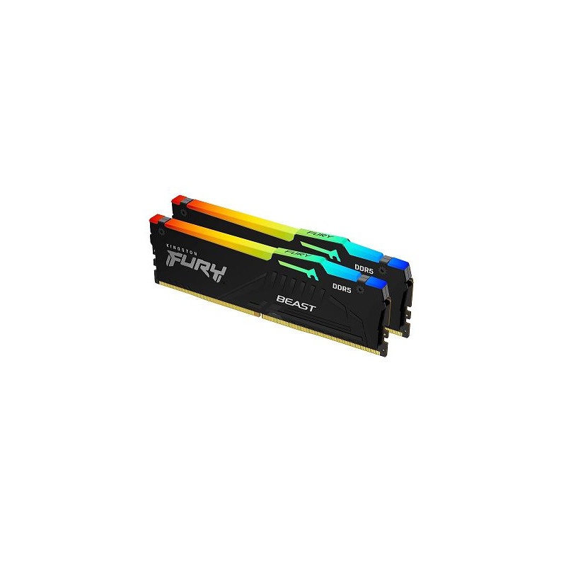 MEMORIA 64GB (2x32GB) DDR5 5600 Mhz KINGSTON FURY Beast Black RGB