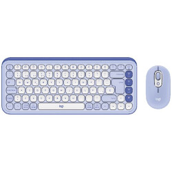 COMBO WIERELESS TECLADO Y MOUSE LOGITECH POP ICON LILA 920-013054