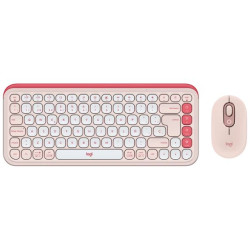 COMBO WIERELESS TECLADO Y MOUSE LOGITECH POP ICON ROSA 920-013053