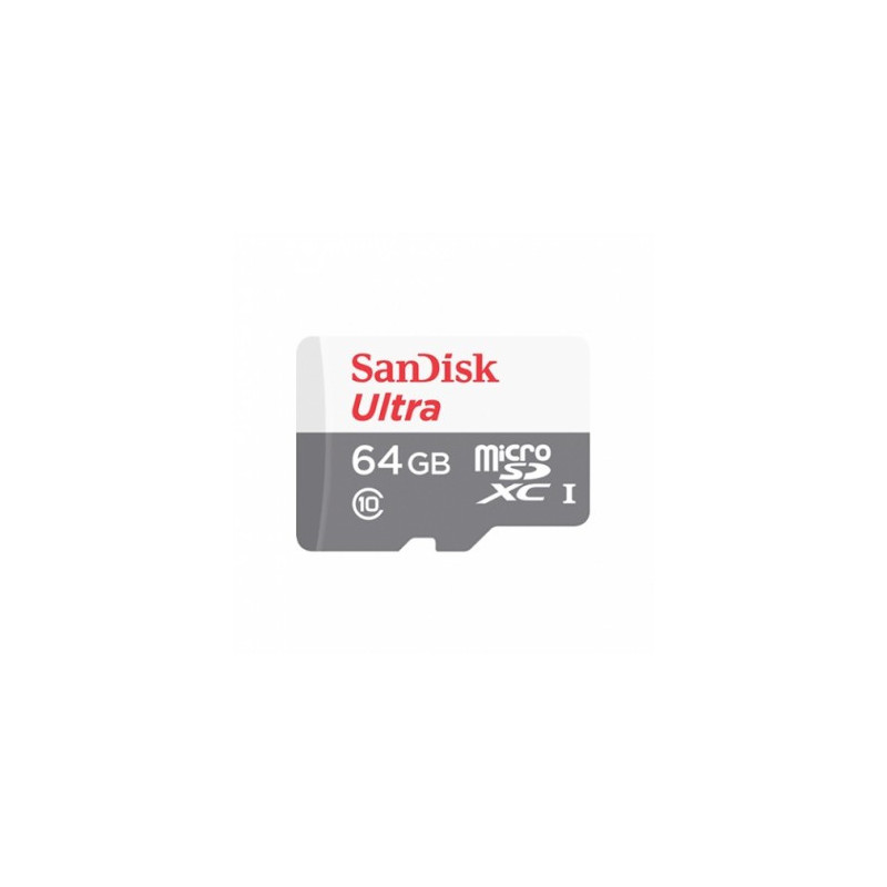 Tarjeta microSD Ultra usd 64GB Clase 10 c/adap 100 SANDISK