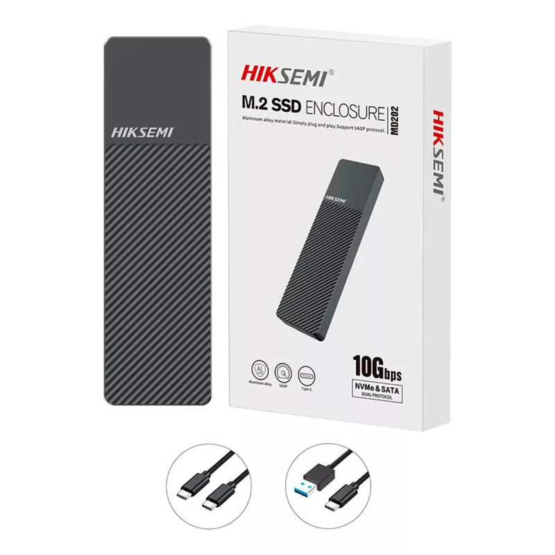 Carry Disk HIKSEMI Aluminio M.2 Sata / M.2 NVMe USB 3.2 Type C