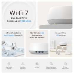 ACCESS POINT DECO BE25 PACK DE 3 MESH TP LINK BE5000 WIFI 7